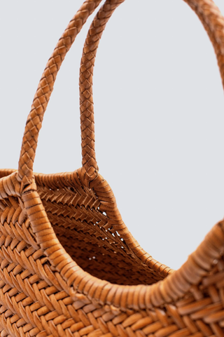 Nantucket Shopper aus geflochtenem Leder Tan