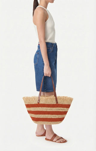 KORB AUS RAFFIA UND BAUMWOLLE