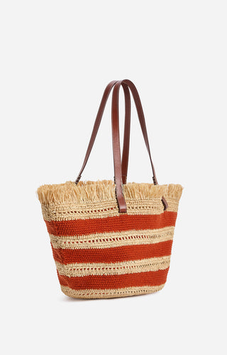 KORB AUS RAFFIA UND BAUMWOLLE