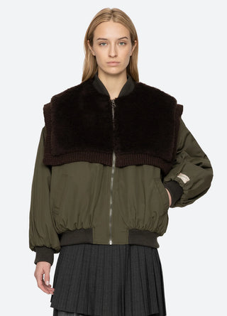 Marta Bomberjacke mit Kunstfell-Kombination