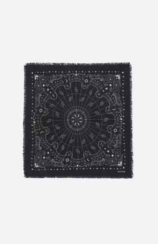 Großes Bandana Hachiko Astro Black – Kaschmir-Bandana in Schwarz