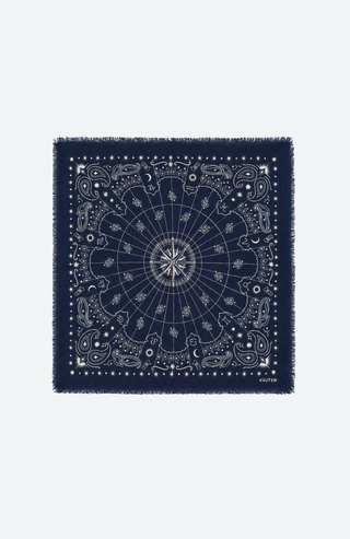 Großes Bandana Hachiko Astro Blue – Kaschmir-Bandana