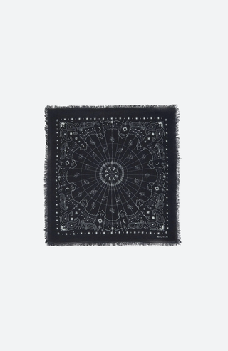 Kleines Bandana Hachi Astro Schwarz – Kaschmir-Bandana von Kujten