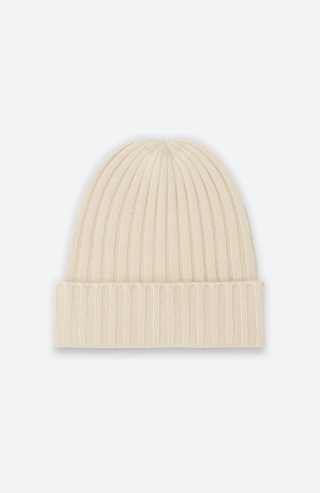 Kaschmir-Beanie in Tofu von V Von Goat