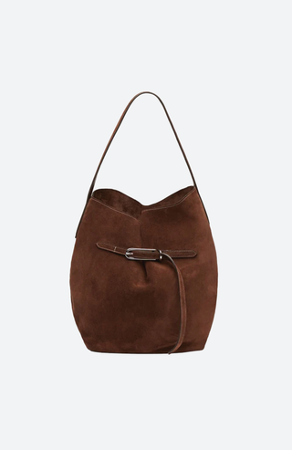 Belted Bucket Bag Groß aus Wildleder von Liffner