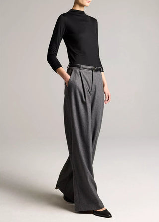 Camille Hose mit weitem Bein aus italienischem Wollmix-Flanell
