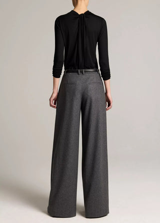 Camille Hose mit weitem Bein aus italienischem Wollmix-Flanell