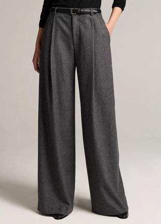 Camille Hose mit weitem Bein aus italienischem Wollmix-Flanell