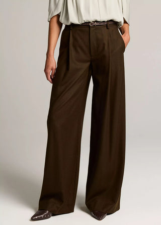 Camille Hose mit weitem Bein aus italienischem Wollmix-Flanell