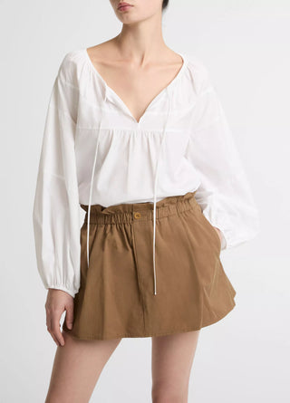 Mid Rise Cotton Pull On Skort