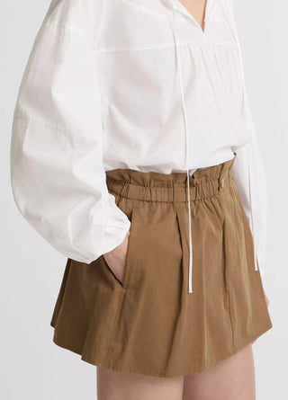 Mid Rise Cotton Pull On Skort