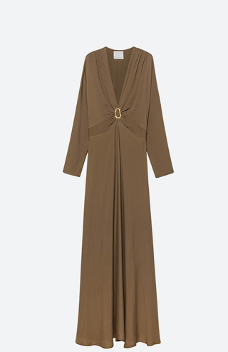 Kleid aus Seiden-Marocain-Mix mit skulpturaler Schnalle von Forte Forte