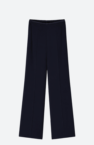 Hose aus mattem Satin-Crêpe mit hoher Taille und glatter Front von Forte Forte