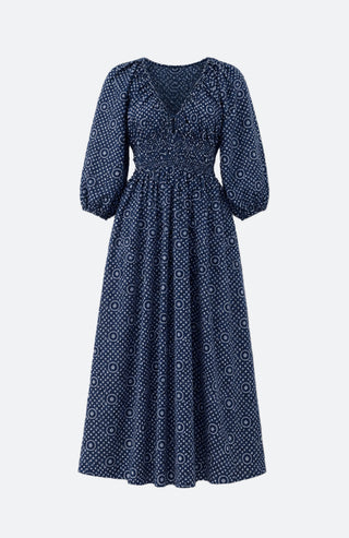 Maxikleid aus gerafftem Bio-Baumwollpopeline von Matteau