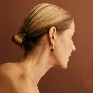 Lange Goldene Quadratische Ohrringe