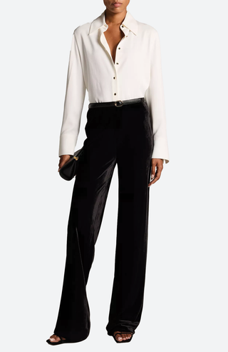 COLETTE HIGH WAIST VELVET BIAS PANT