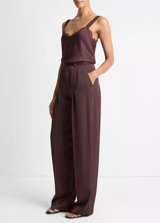 Weite Satinhose mit Falten