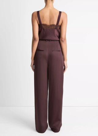 Weite Satinhose mit Falten