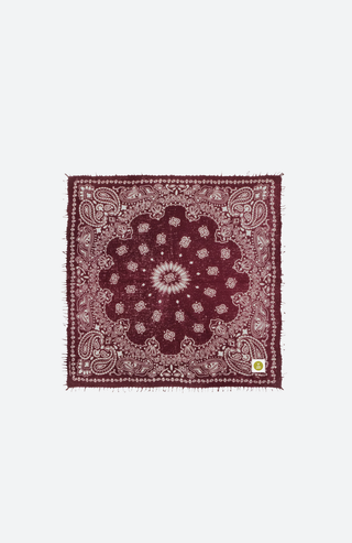 Kaschmirbandana Calvina Paisley bordeaux mit Fransen