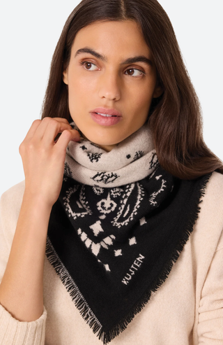 Kaschmir-Stola Tafi in Beige/weiss