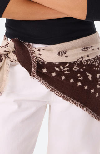 Kaschmir-Stola Tafi in Naturbeige