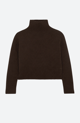 Cashmere Cropped Pullover Ulla – braun von Kujten