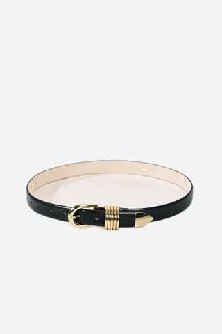 Hollyhook Ledergürtel mit Goldener Schnalle von Déhanche