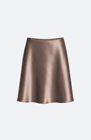 Kurzer Satin-Rock mit Spitzenbesatz von Vince