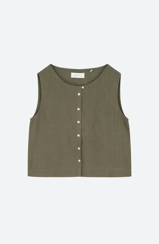 Vetiver Leinentop von Skall Studio