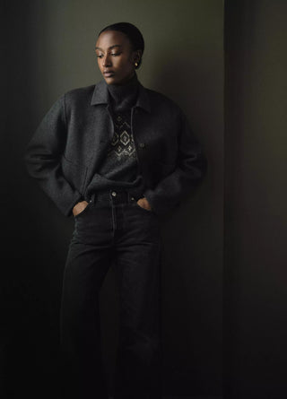 Kurze Jacke aus Woll- und Kaschmirmischung