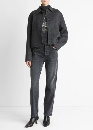 Kurze Jacke aus Woll- und Kaschmirmischung