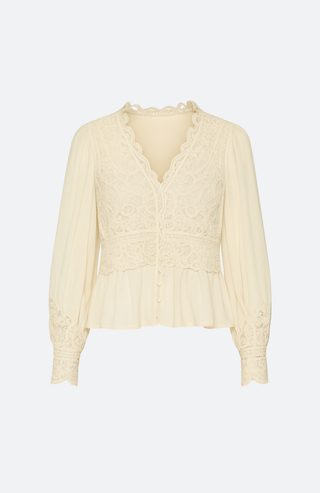 ADELINA BATTENBERG LACE BLUSE Sea New York