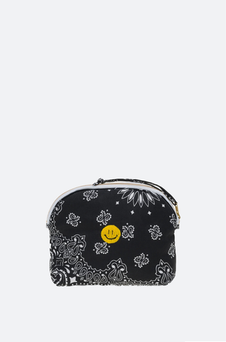 Mini Tasche mit Reissverschluss HAPPY FACE - Schwarz