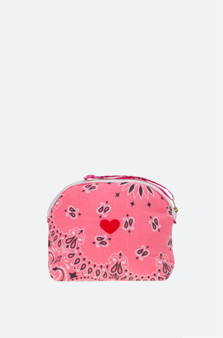 Mini-Tasche mit Reißverschluss – HERZ – Erdbeerrosa / Rose