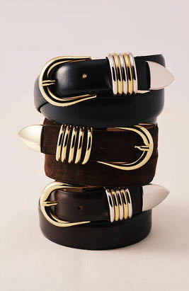 Hollyhook Wildleder Gürtel Gold Silber