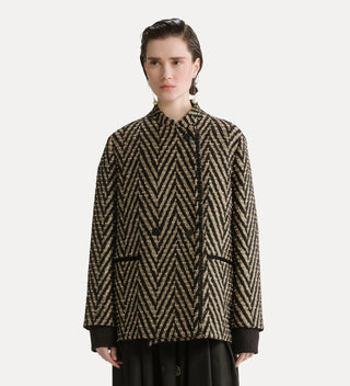 Chevron Jacquard Oversized Jacke