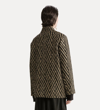Chevron Jacquard Oversized Jacke