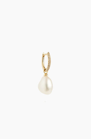 Mini Oval mit weißen Topaz & Perlen-Charm