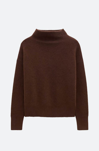 Cashmere Pullover mit Trichterkragen von Vince braun