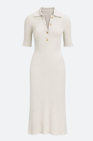 Geripptes Polo-Midikleid von Vince