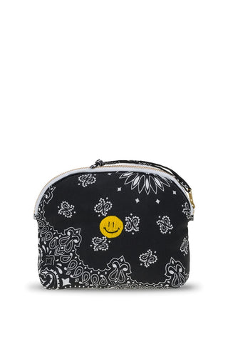 Mini Tasche mit Reissverschluss HAPPY FACE - Schwarz