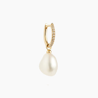 Mini Oval mit weißen Topaz & Perlen-Charm